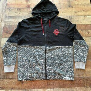 Pink Dolphin grey and black Riptide script zip hoodie ocean surf beach men's xl